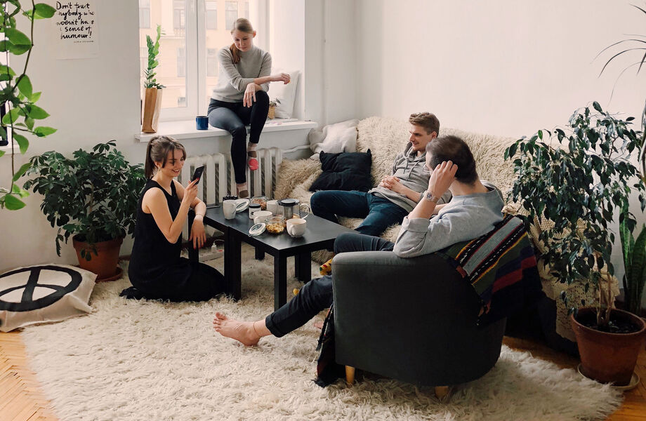 People sitting in a lounge